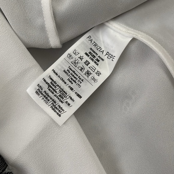 NWT Italian Designer Patrizia Pepe Camicia Black White Lace Tank Size 4 US IT 38 - Picture 9 of 11